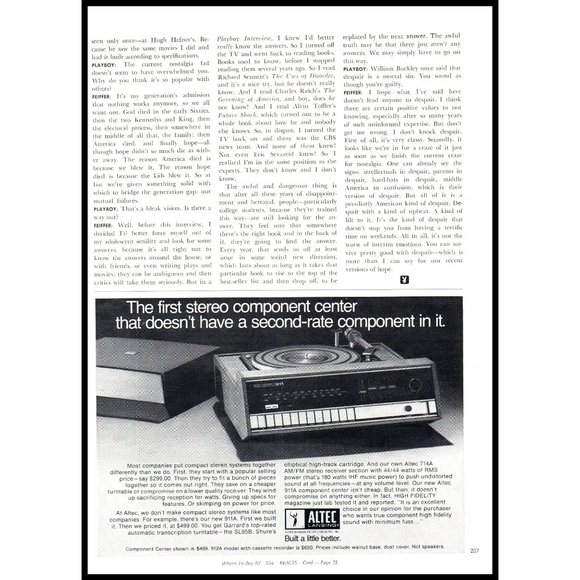 1971 Altec Lansing 911A Receiver Stereo Component Center Vintage Print Ad Photo - Picture 2 of 2